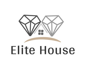 Fototapeta premium elite house diamond logo design template illustration inspiration