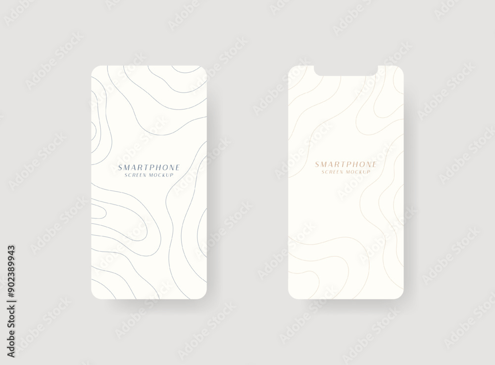 Poster set of smartphone screen mockup. design for app interface, ux ui, and web design presentation concep