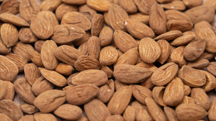 almonds on a wooden table
