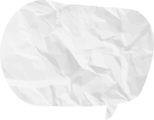 old grunge paper speech bubble, wrinkled element