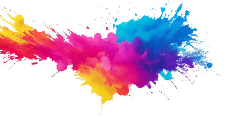 Multicolor powder explosion on White background. Colored cloud. Colorful dust explode. Paint Holi. colorful rainbow Holi paint color powder explosion with bright colors isolated white background.	