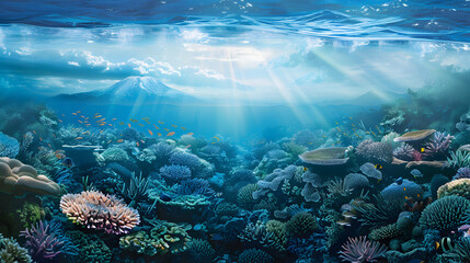 Fototapeta premium Colorful and beautiful coral reefs under the ocean