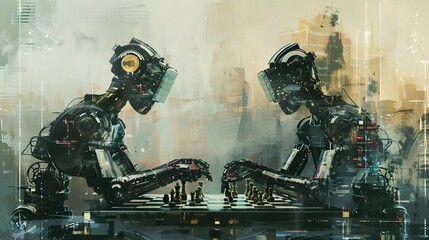 Intelligent technology robot playing chess