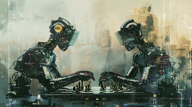Intelligent technology robot playing chess