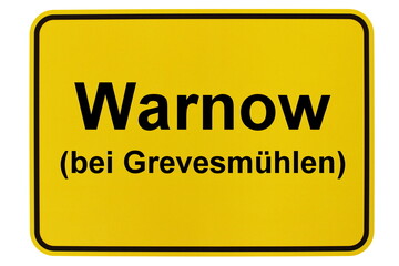 Illustration eines Ortsschildes der Gemeinde Warnow bei Grevesmühlen in Mecklenburg-Vorpommern