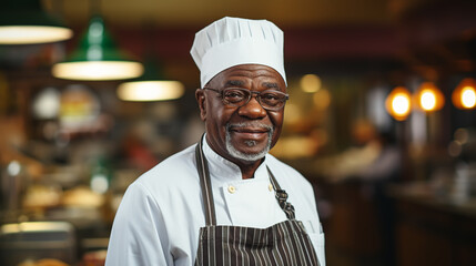 Senior chef in traditional kitchen