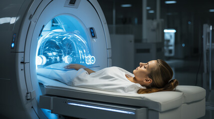 CT - Computerized Tomography Scan Device in Hospital. Medical Equipment and Health Care.