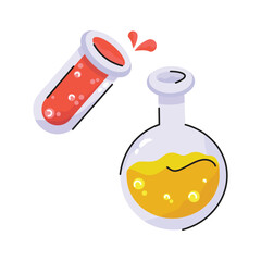 Hand drawn sticker of lab instruments