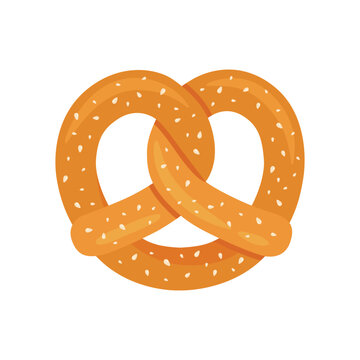 Bavarian pretzel isolated on white background