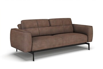 Fototapeta premium A brown couch sitting on top of a white surface