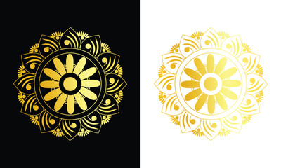 Ornamental Mandala Design Gold Color 3.