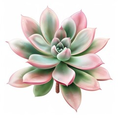 A succulent plant with detailed leaves, illustrated in a watercolor style against a white background. 