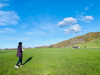 person on the meadow