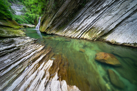 Les gorges du Ch&eacute;ran, Massif des Bauges, Haute-Savoie.