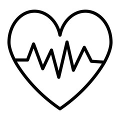 Heart Rate Vector Line Icon Design