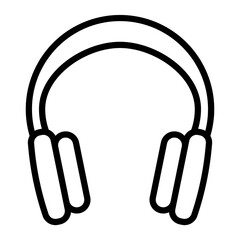 Headphones Vector Line Icon Design