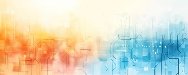 Obraz premium Tech stocks, futuristic gadgets, digital transformation, Watercolor style