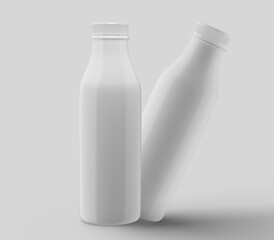 milk bottle isolated on white background