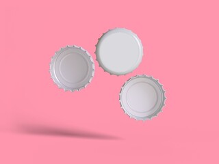 pink and white bottle cap.