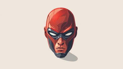Mask of a powerful hero. Facial appearance.