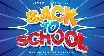 Back to School editable text effect Template suitable for comic style