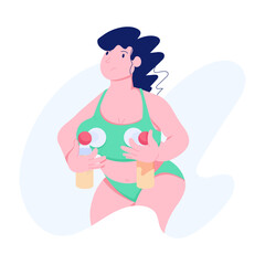 Breast pump flat style character illustration 