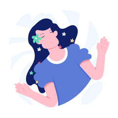 A flat character illustration of calmness 