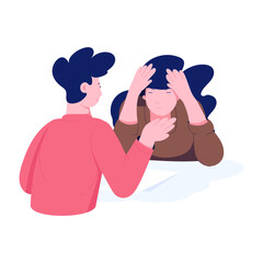 A flat style illustration of consoling
