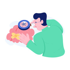Psychology illustration designed in flat style 