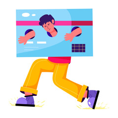 An illustration of credit card in flat style 