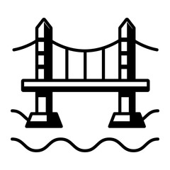 A linear style icon of bridge 