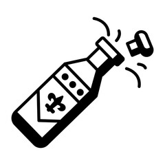 An alcohol bottle icon designed in line style 