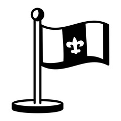 An orleans flag icon designed in linear style 