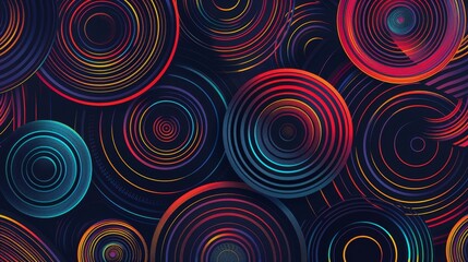 Abstract seamless vector pattern with swirling circles for vibrant decor