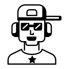 A line style icon of dj 