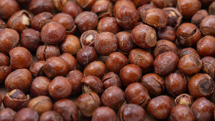 close up of hazelnuts
