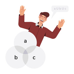 A venn diagram flat style illustration 

