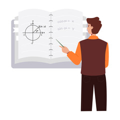 Fototapeta premium A math book illustration designed in flat style