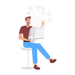 A math class flat style illustration 

