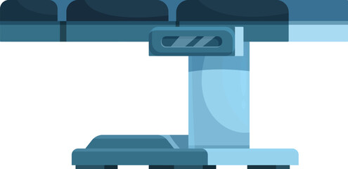 Adjustable medical table standing in empty operating room