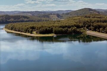 Landscape view over the Bigge lake