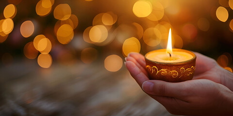 Peaceful Candlelight: Tranquility and Warmth, Candle in Hand: Light and Serenity