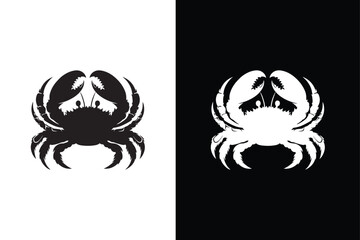 Crab icon silhouette vector. Seafood icon illustration, Crab vector icon silhouette black
