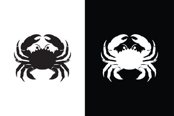 Crab icon silhouette vector illustration. Seafood icon, Beaches and Sea Life Crab vector icon silhouette black white
