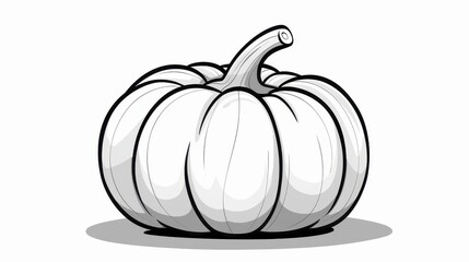 A delicate line art illustration of a pumpkin, showcasing its unique shape and curves, perfect for fallthemed designs.