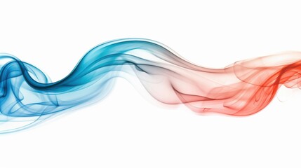 Vivid red and blue smoke swirl together, creating a stunning visual on a crisp, clean background. Perfect for dynamic designs.
