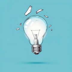 A playful cartoon light bulb shines bright, symbolizing startup ideas and creative brainstorming sessions.