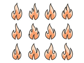 Fire flame isolated vector illustration.