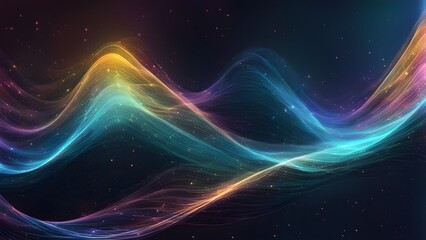 Obraz premium A colorful wave of light with a dark background