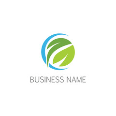 Ecology leaf organic logo 